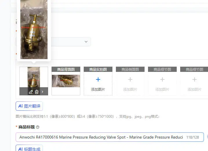 Anwochi R417000616 Marine Pressure Reducing Valve Spot - Marine Grade Pressure Reducing Valve for Water Supply Systems
