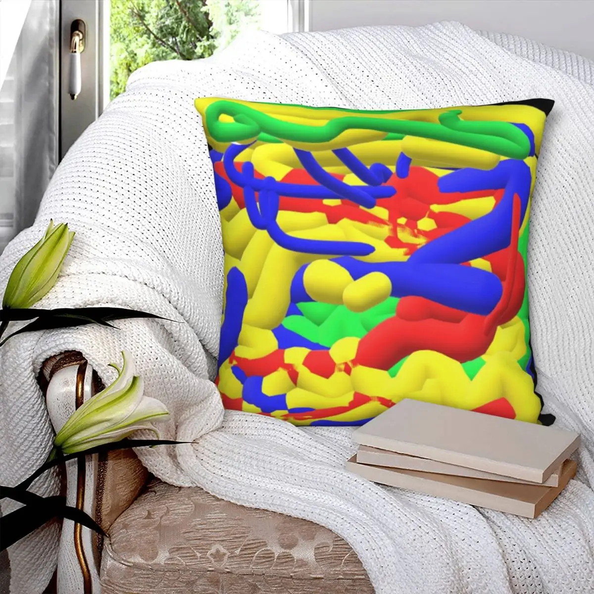 Colori Tubolari Square Pillowcase Polyester Pillow Cover Velvet Cushion Decor Comfort Throw Pillow For Home Sofa