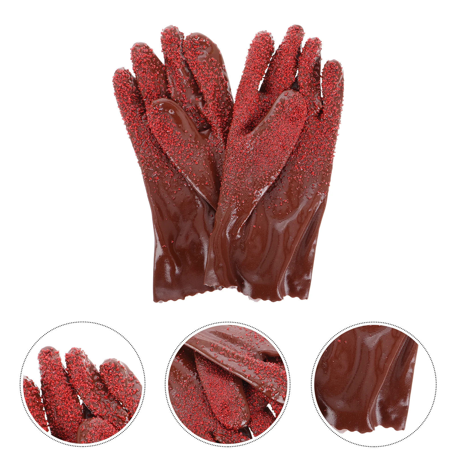 

2pcs Reusable Plumbing Gloves Heavy Duty Waterproof Pvc Antislip Design Snake Shape For Drain Sewer Pool Cleaning Grip Tools