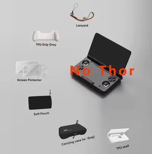 Imagen 2 del producto Funda protectora AYN THOR 100% Original, funda protectora con doble pantalla abatible, accesorios para juegos, bolsa de almacenamiento, cordón, bolsa suave para PC