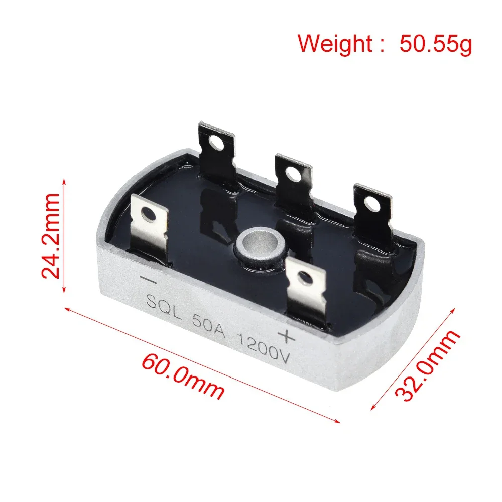 Trasporto Libero SQL50A 1200V Diodi Raddrizzatori Veloce di Recupero Kit di Cassa di Alluminio Del Metallo 3 Phase Diodo Raddrizzatore A Ponte