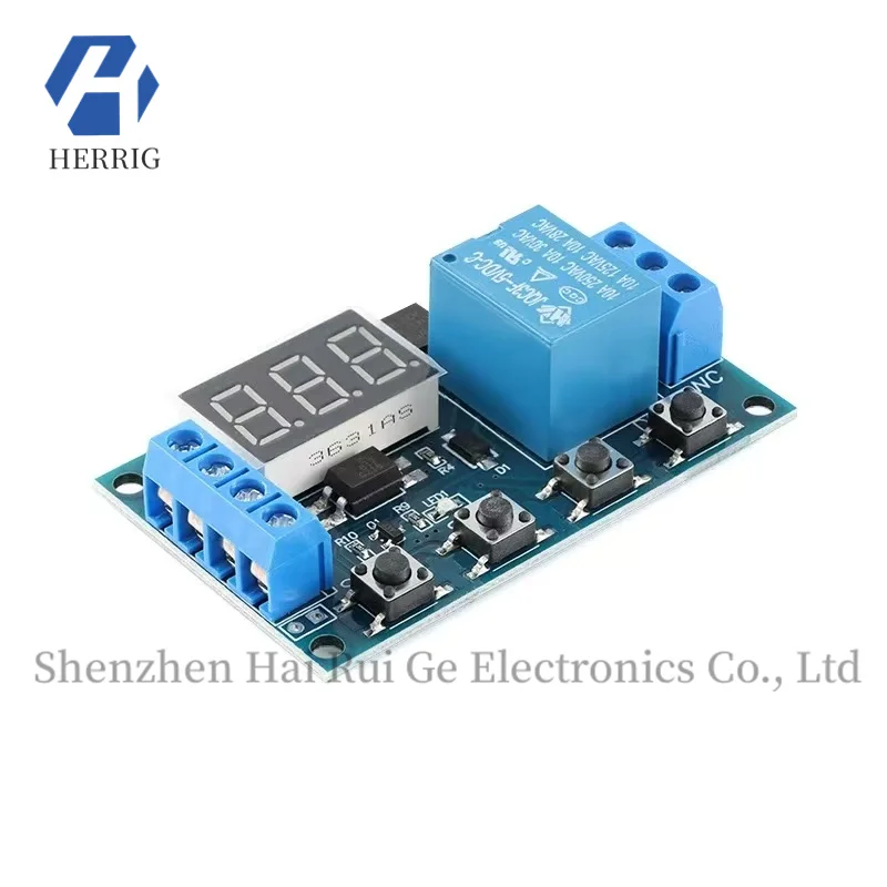 HW-521B/1-channel relay module with delayed power cut-off, disconnection, triggering delay, and cyclic timing circuit activation