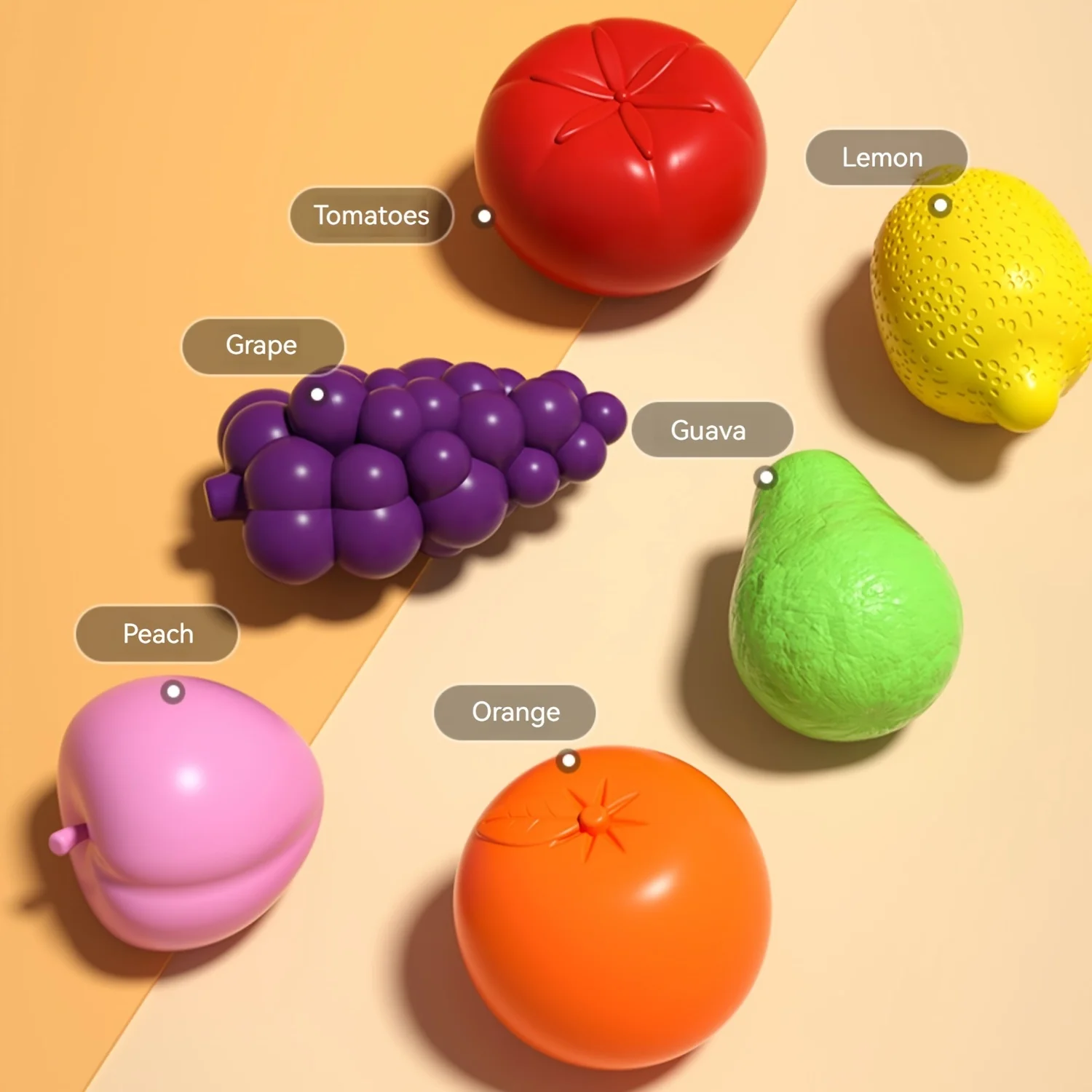 قوس قزح سيسيلي ألعاب تعليمية للأطفال ، مونتيسوري ألعاب التعليم المبكر ، فهم التدريب ، شكل الفاكهة ، إدراك اللون #3