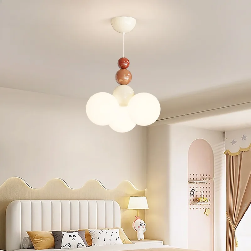 

2025 New Cream Wind Children's Master Bedroom Lights Macaron Cute Styling Room Bedroom Chandelier