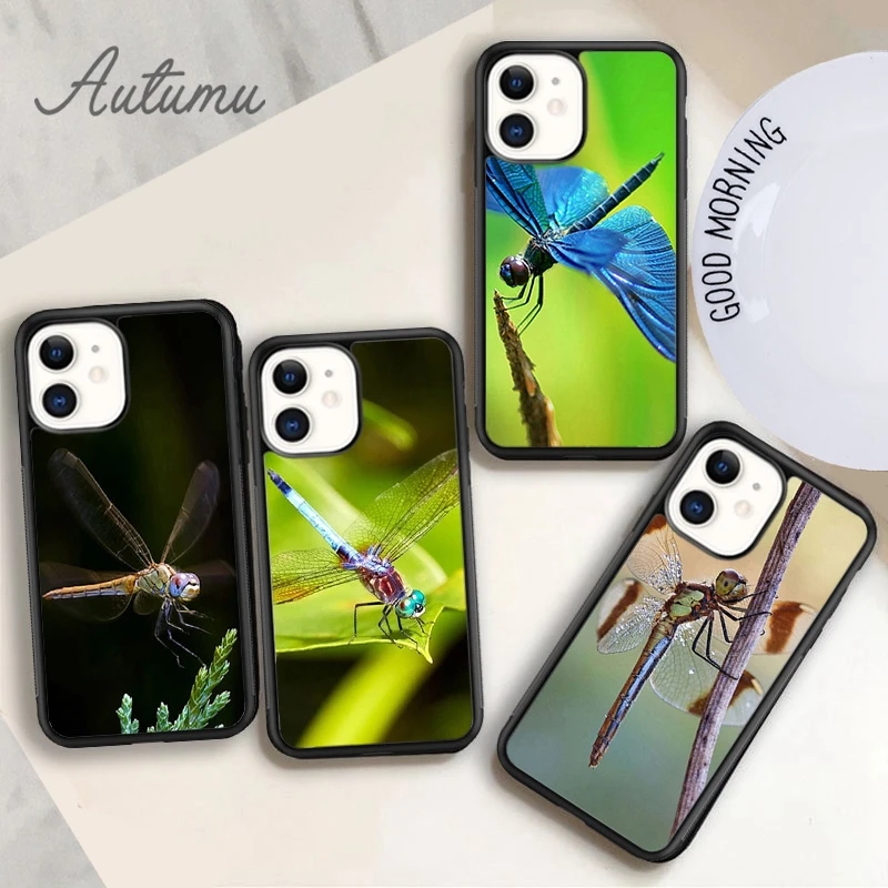 Dragonfly Animal Phone Case for iPhone 15 16 SE2020 11 12 13 14 Pro Max mini 6 7 8 Plus Cover coque Fundas Shell