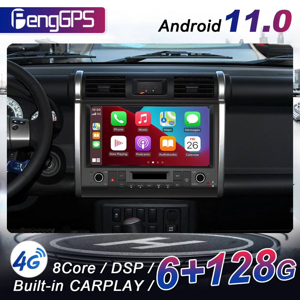 12.3 Inch 6+128G Android 11 Stereo Carplay For Toyota FJ Land Cruiser GPS Navigation Radio Headunit WIFI Multimedia Video Player