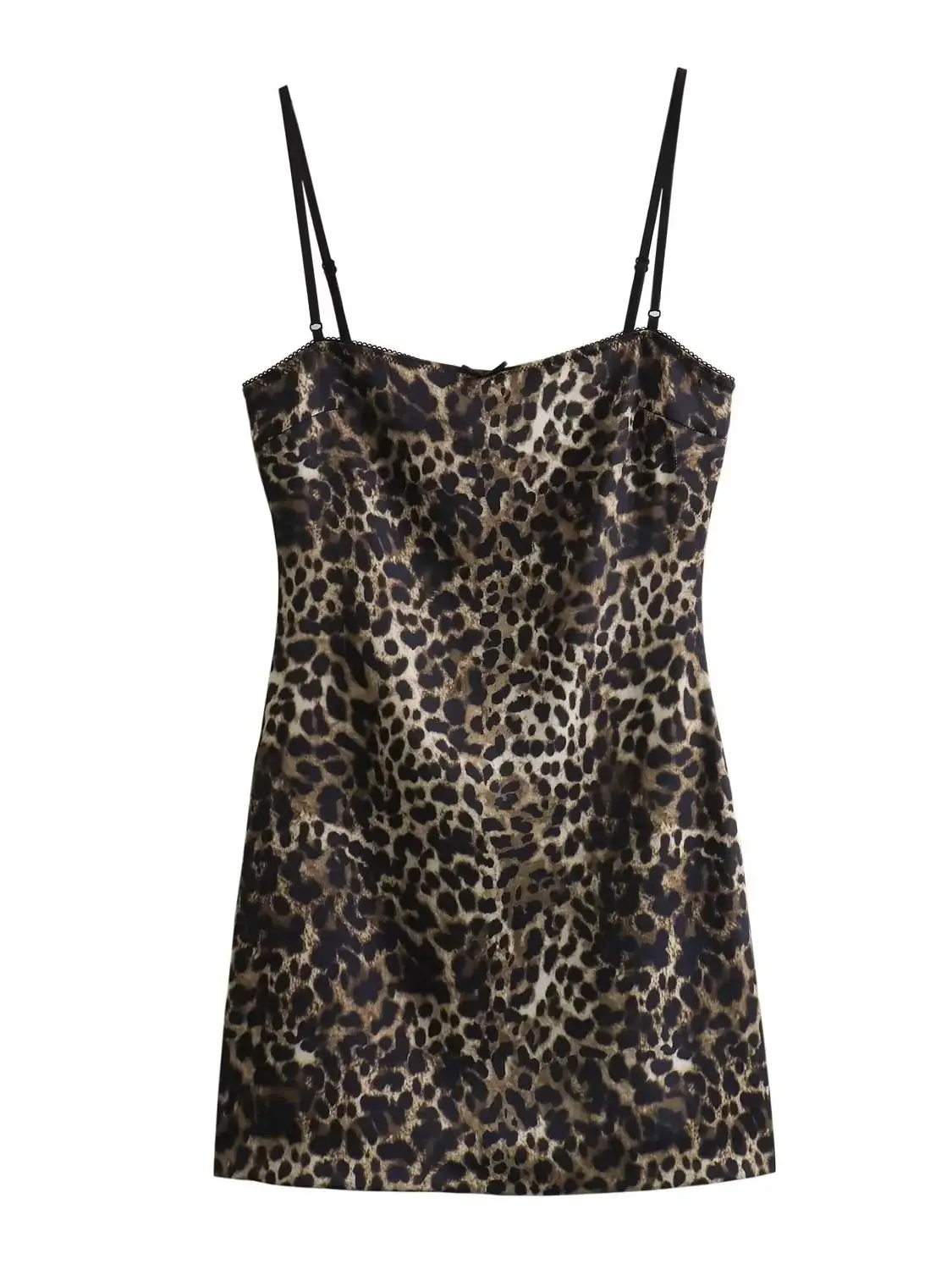 XNWMNZ 2024 Women's Fashion Sexy Animal Printed Dress Women High Street Adjustable Thin Straps Slim Fit Female Chic Dresses