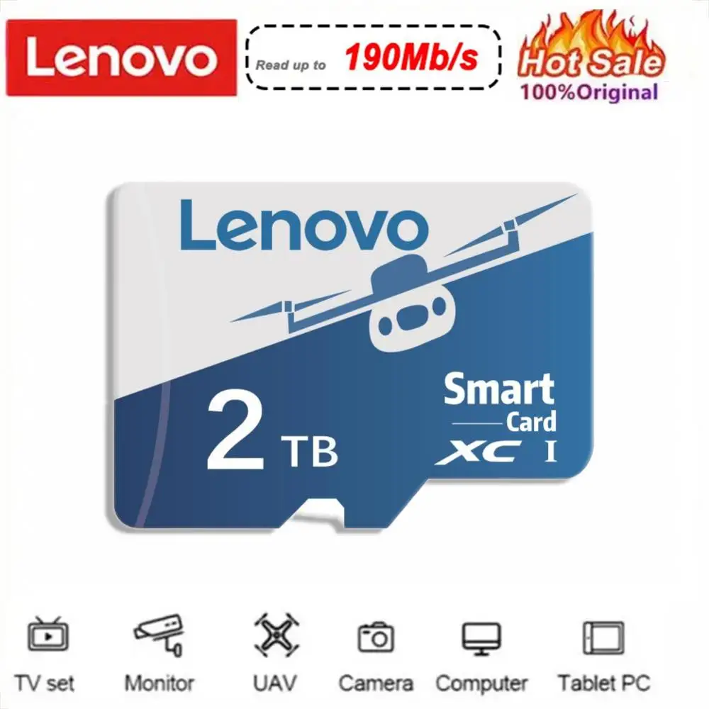 Lenovo Micro TF SD Card 1/2TB Memory Card 512GB Class 10 Micro TF A2 High Speed Flash TF Cards 256GB 128GB C10 For Mobile Phone