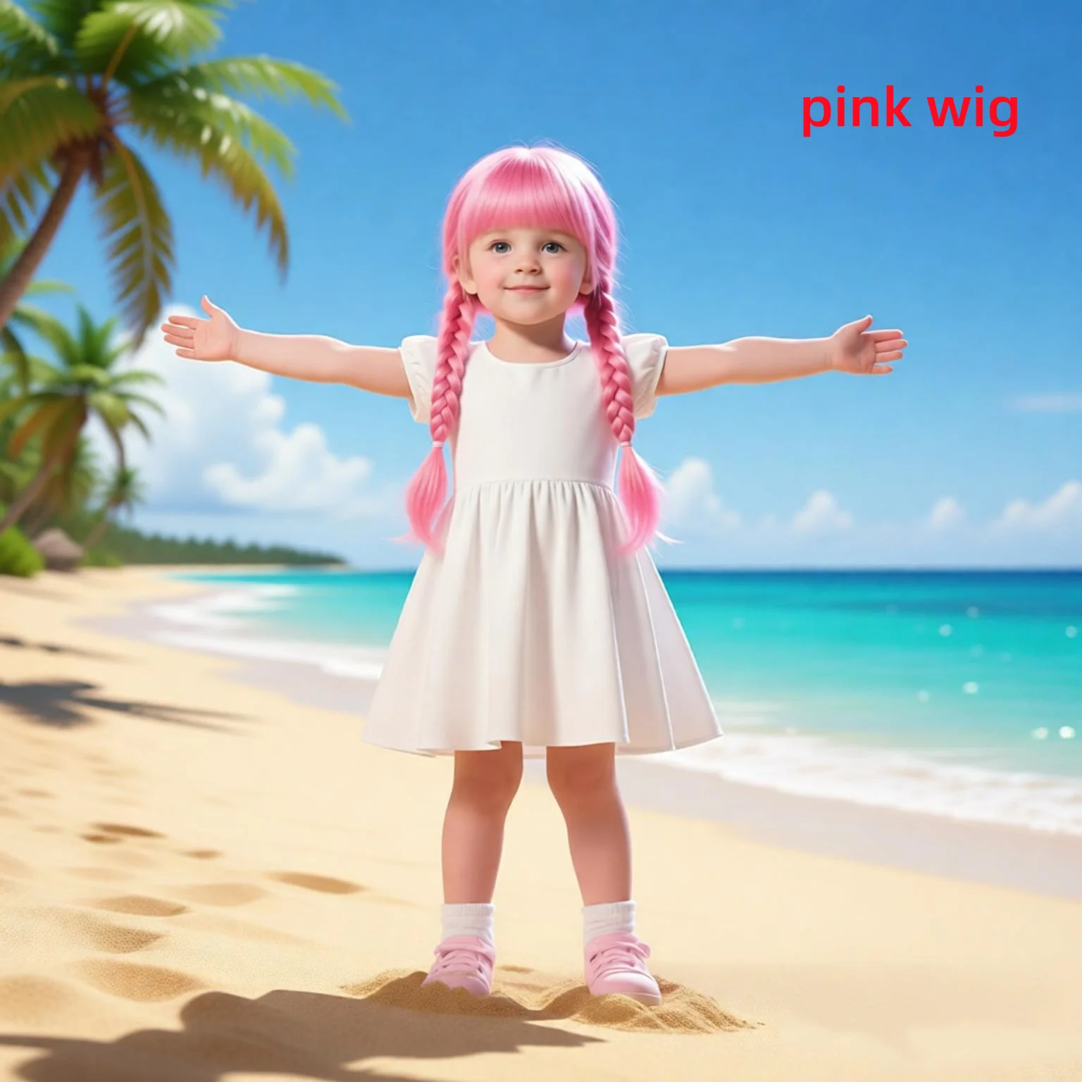 

Парик для маленькой девочки, длинные розовые волосы с косами, детский головной убор, детский головной убор для косплея, детский головной убор для выступлений на 2-3-4-5-6 лет