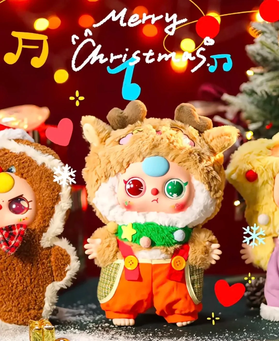 Caja ciega de muñeca limitada de Navidad para bebé, adorno de escritorio, modelo Kawaii, bonito juguete de vinilo, tendencia, regalo especial de Navidad, 400%