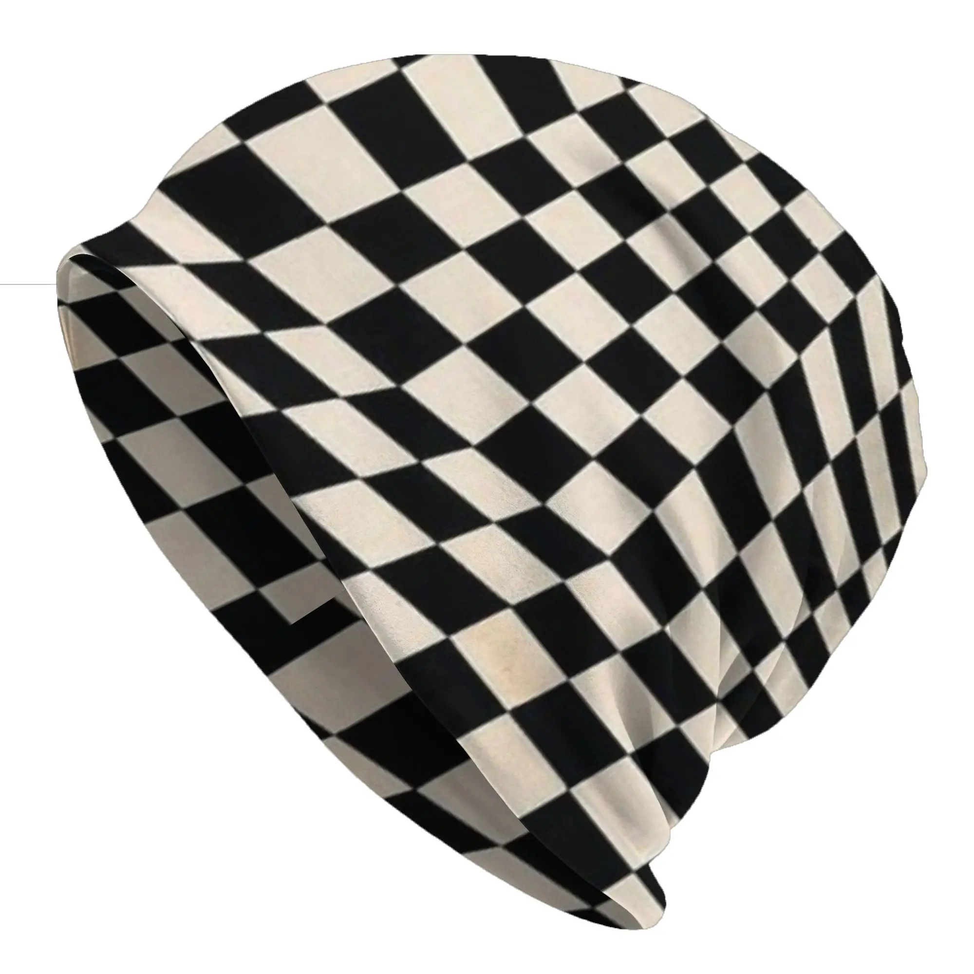 Bonnet Hats Checkerboard Men Women's Thin Hat Check Pattern (1) Retro Cap Street Skullies Beanies Caps