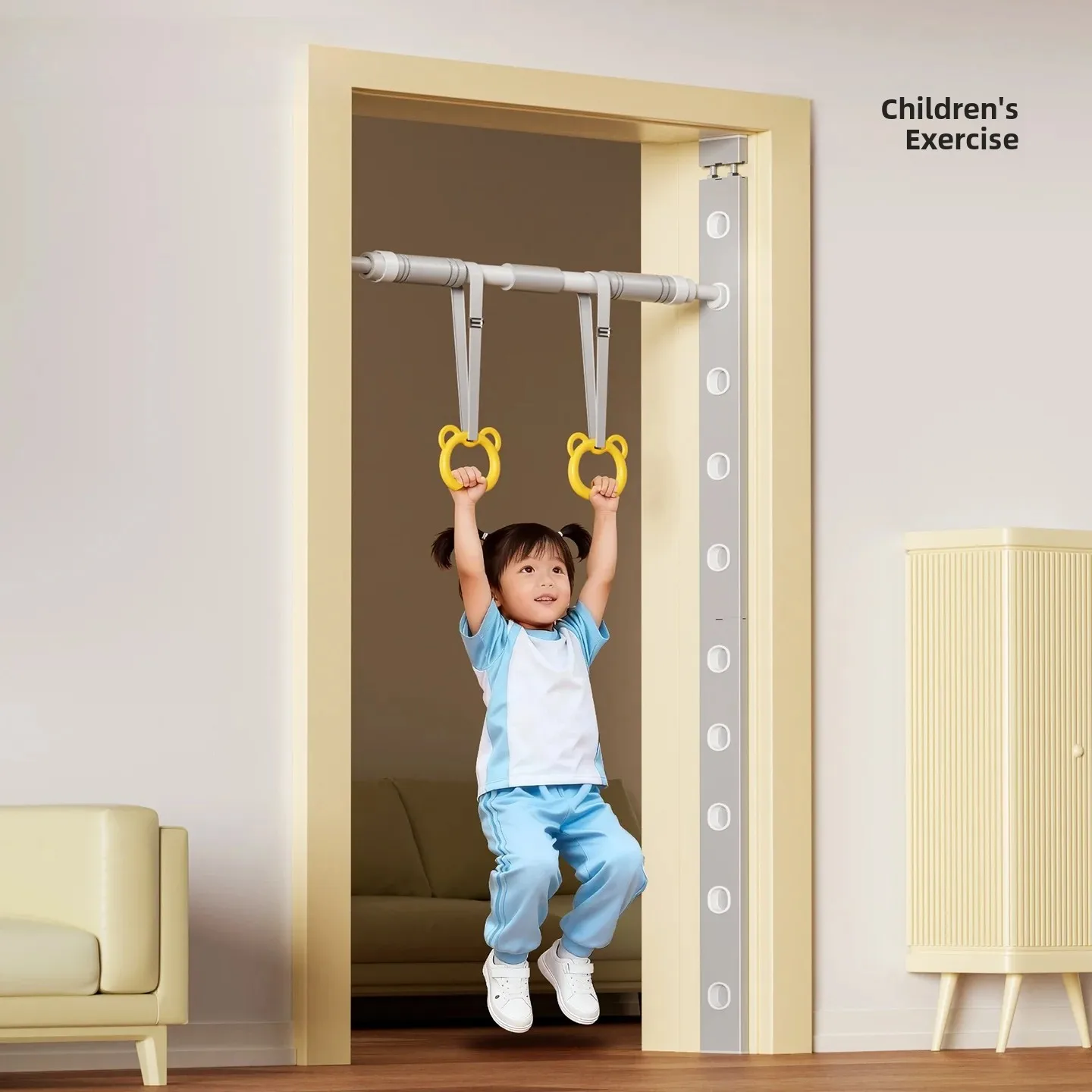 Home Use Swing Ring Children's Single Bar Training Equipment Pull up Bar Stretch Fitness Gear for Kids Colorfit Lysetdhq image 5
