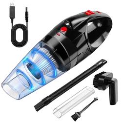 Odkurzacz ręczny Bezprzewodowy, mocny ssący, przenośny odkurzacz ręczny do domowego samochodu Hoover, mini akumulator z filtrem HEPA LED