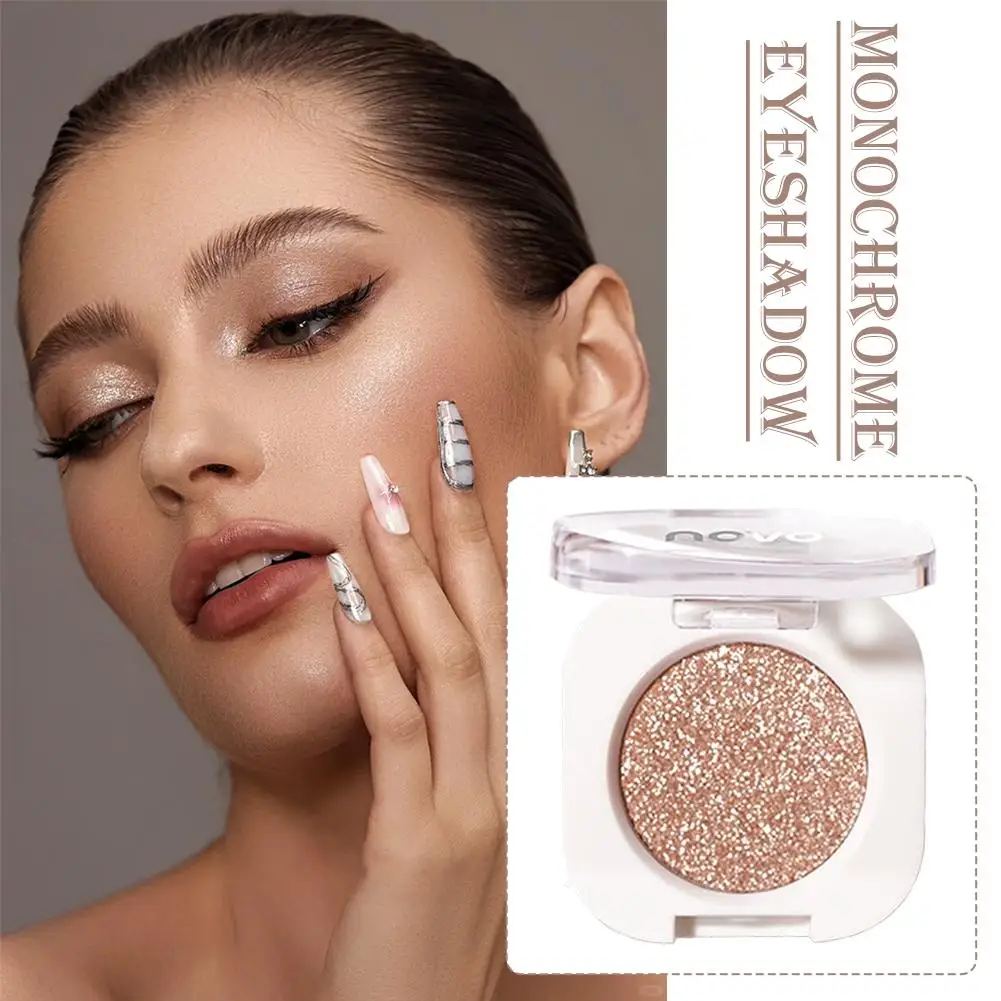 

Монохромные тени для век с блестками и мерцающими тенями для век, стойкая косметика, шампанское и мерцающий жемчужный макияж U8M5