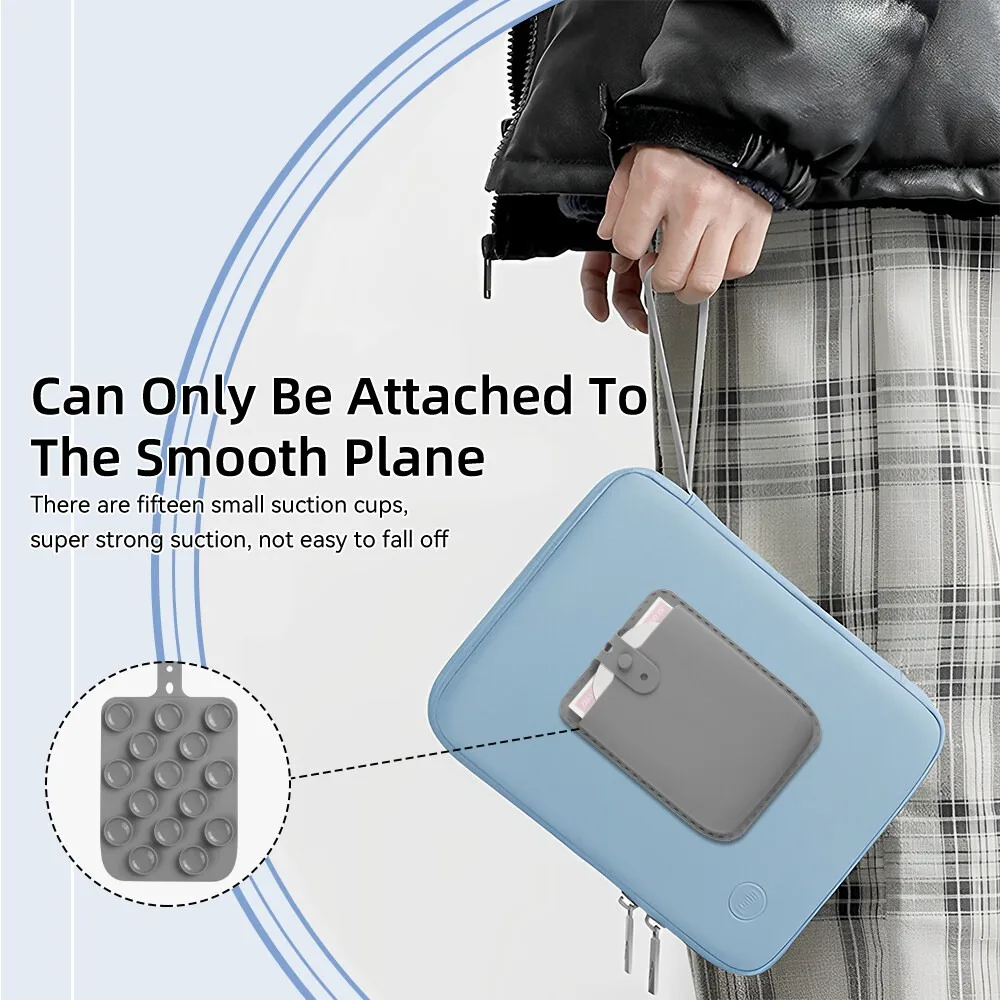 Mouse Storage Pouch For Laptop Pad Flexible Sticker Mouse Back Wireless Master Sticker Pouch Sleeves Luggage Storage Arrangement