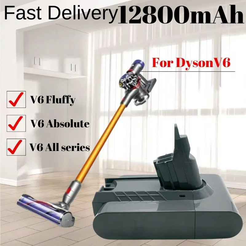 

Сменная батарея для Dyson V6, 21,6 в, а/ч, DC62, DC59, DC58, SV03, SV04, SV09, для животных, V6, тонкая вакуумная батарея
