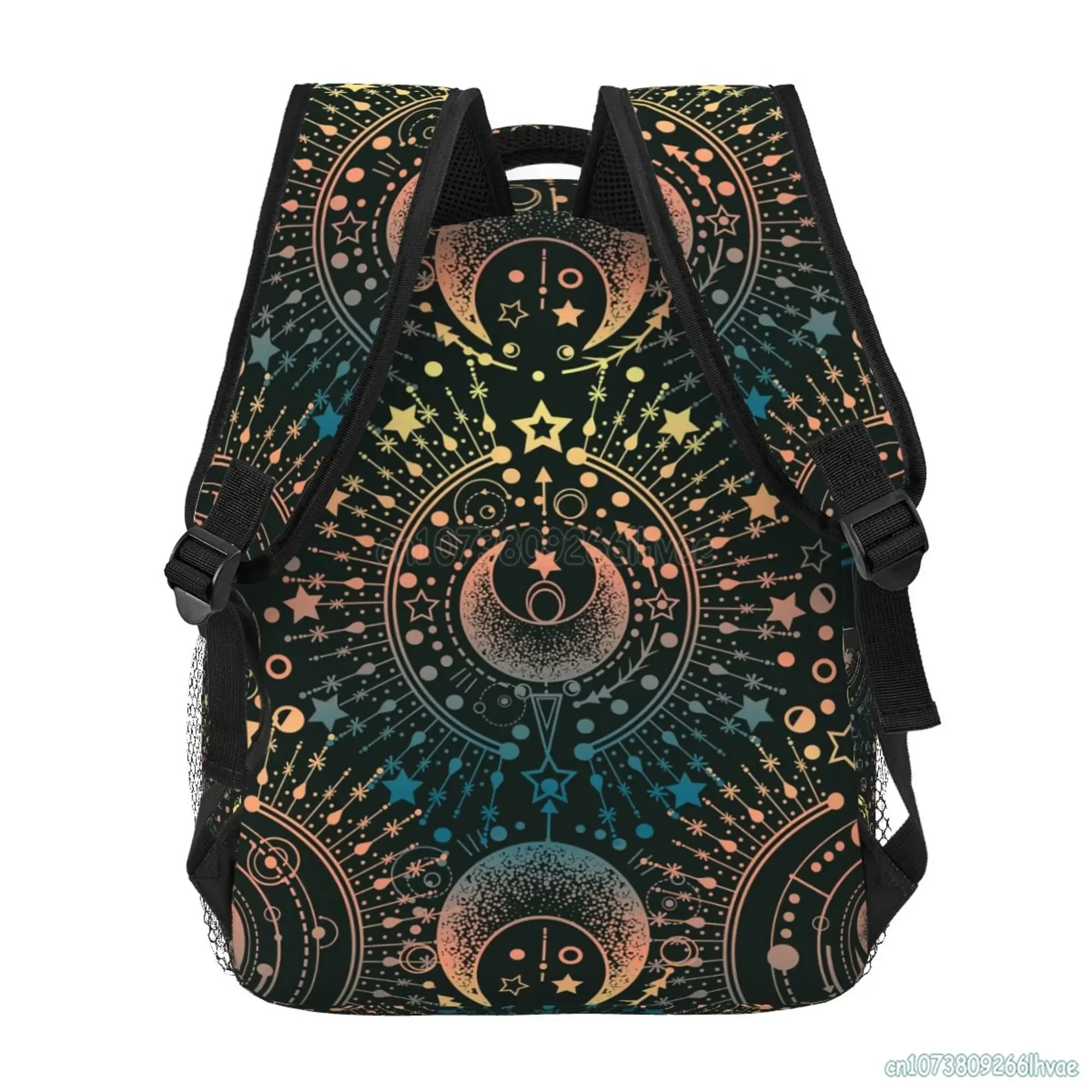 Moon & Star Alchemy 마법의 배낭 학교 도서 가방 학생 노트북 배낭 캐주얼 내구성 경량 여행 스포츠 데이 팟