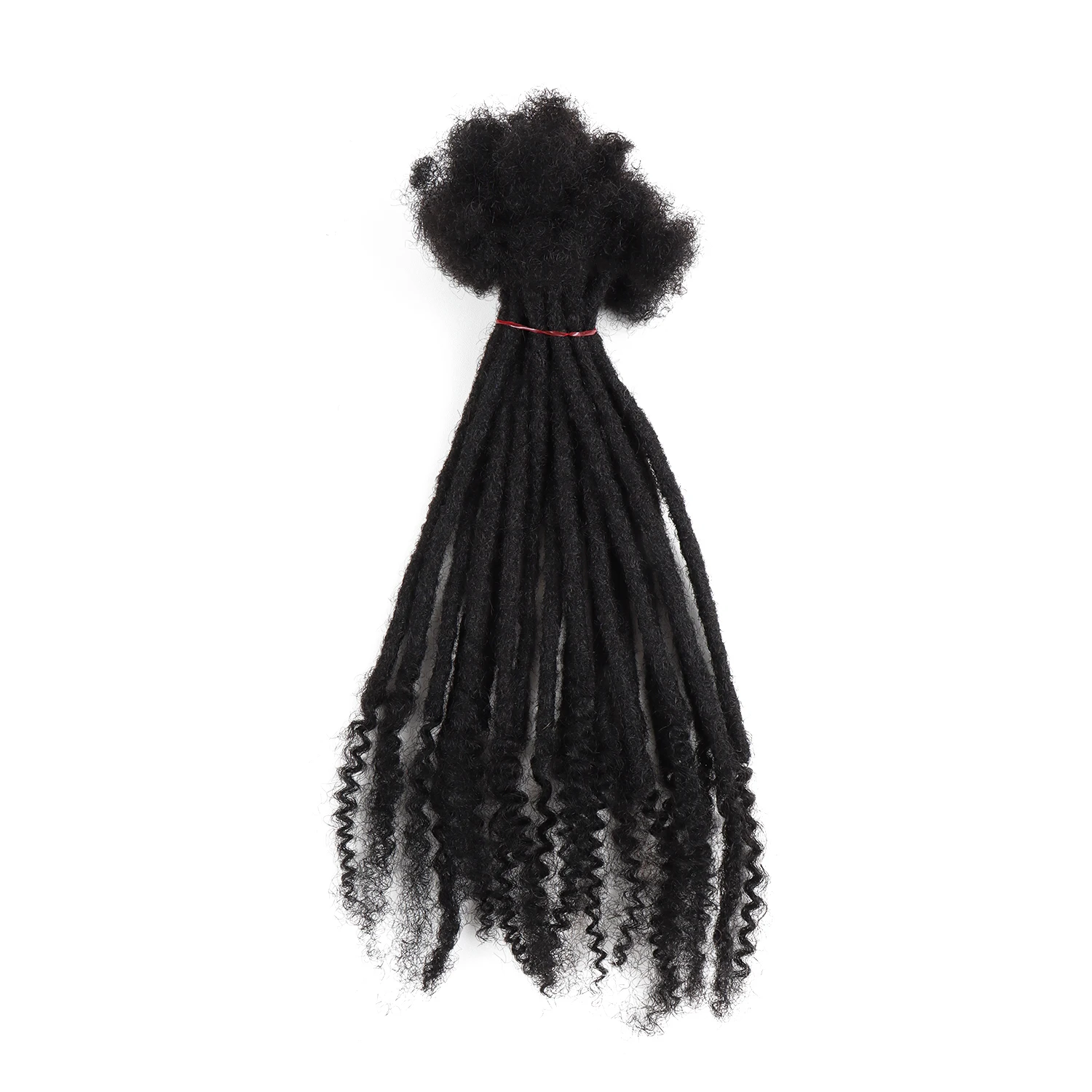 Dreadlocks Vast com pontas encaracoladas, 100% cabelo humano virgem, artesanal, atacado de fábrica, 6in, 22in, 0,4 centímetros