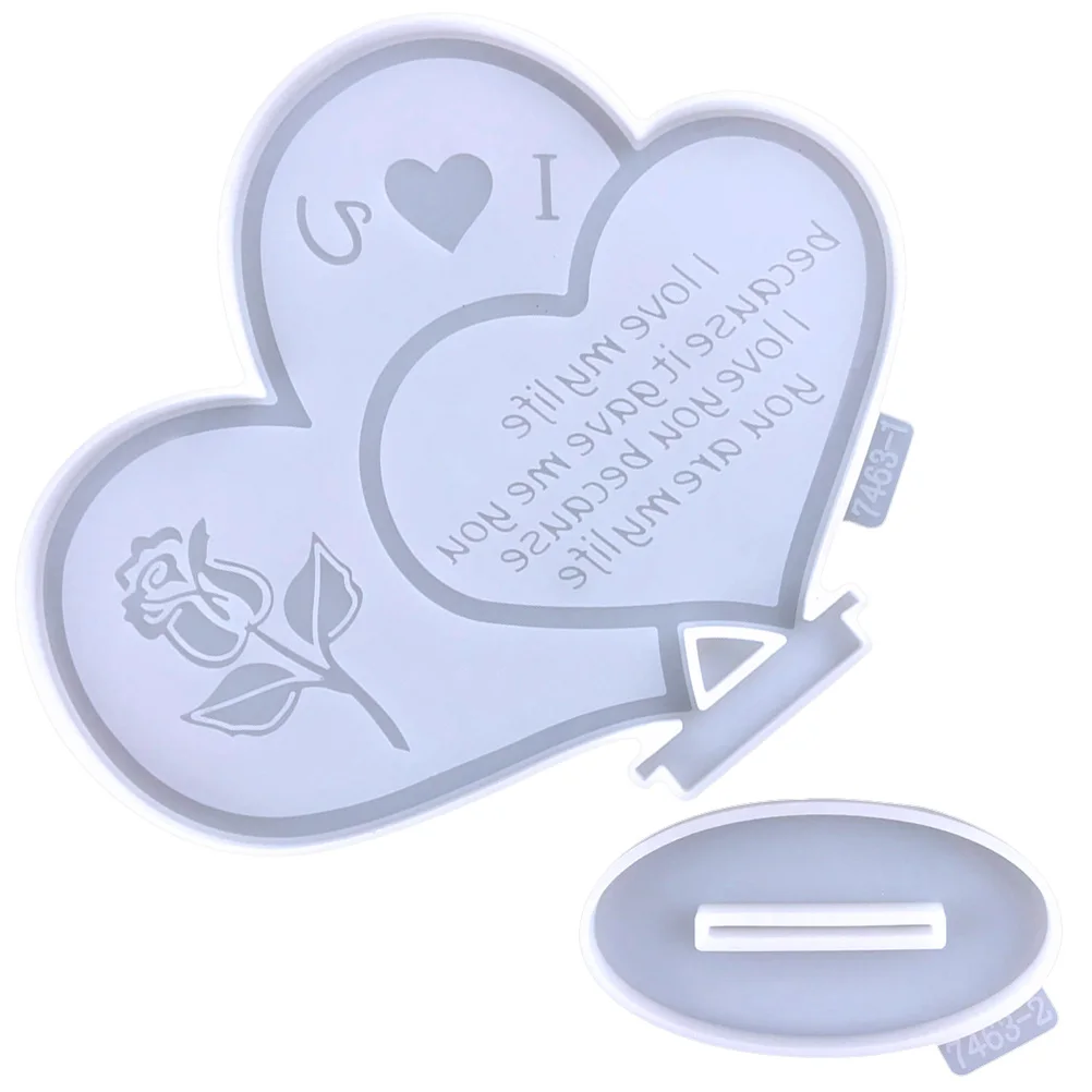 

Silica Gel Heart Sign Mold DIY Crafts Valentine's Day Epoxy Resin Casting Reusable Non Stick Easy Clean Practical Functions