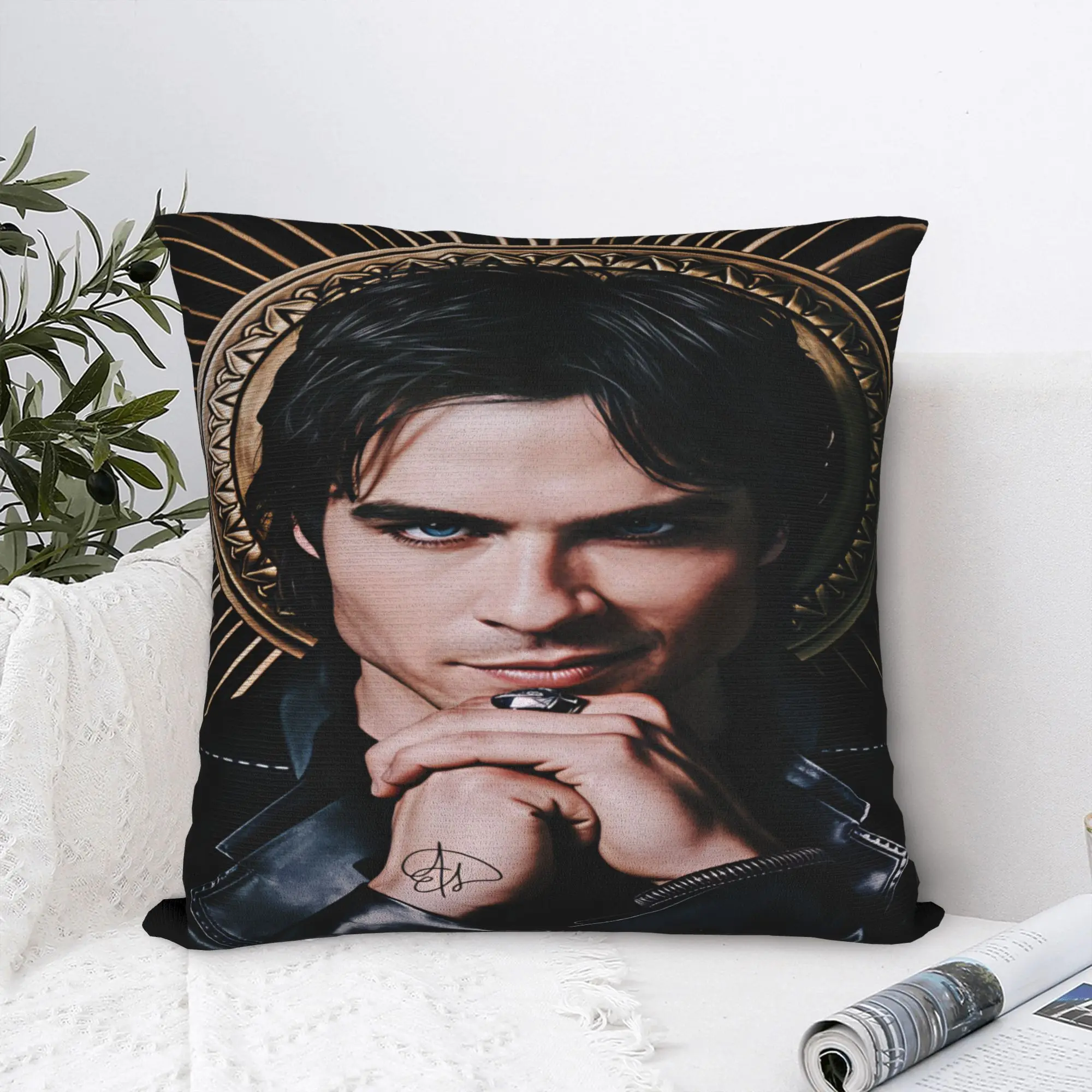 Pillow Cover Ian Somerhalder  Funny Pillow Case For Sofa Car Home Decor Pillowcases
