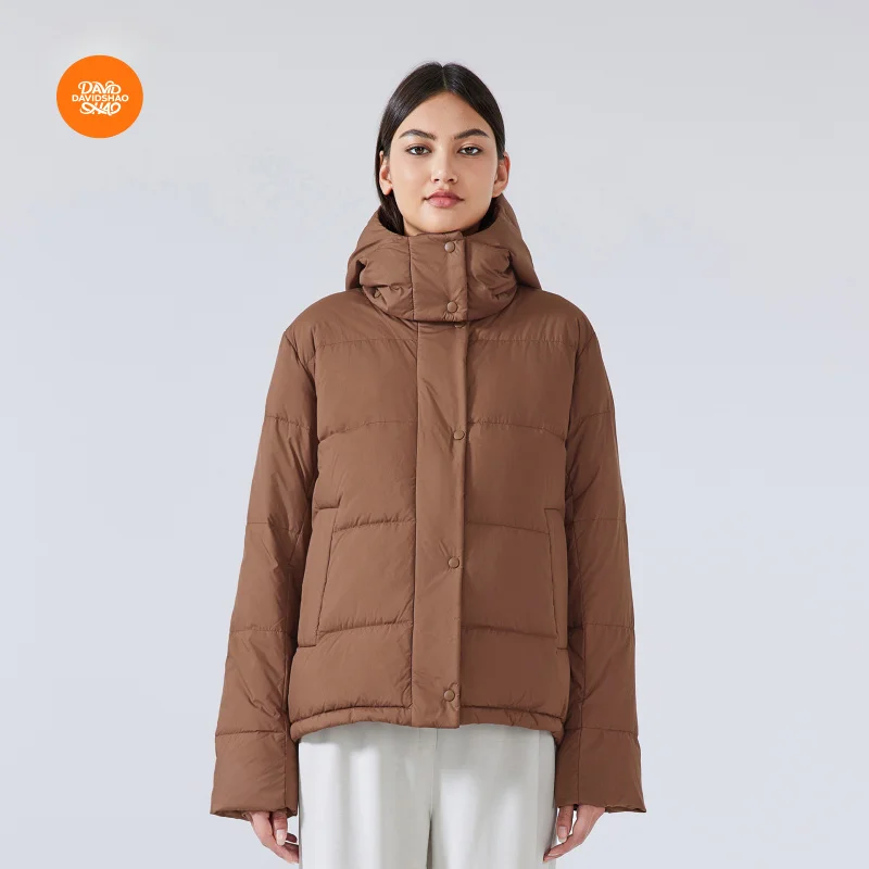 

DAVIDSHAO Одежда высшего качества, размер ЕС, США, роскошная повседневная одежда, осенне-зимняя женская пуховая куртка, куртка с капюшоном для тренировок на открытом воздухе, пальто