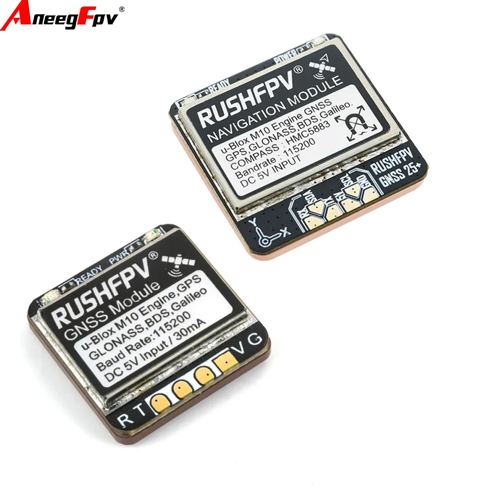 

RUSHFPV GNSS PRO Mini Micro M10 GPS Module 10HZ Rate with Built-in Ceramic Antenna for RC FPV Freestyle Drone DIY Parts