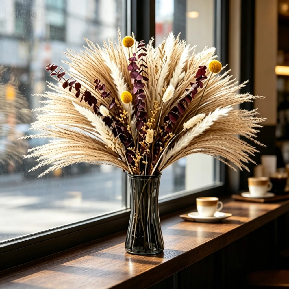 باقة زهور مجففة بأسلوب بوهو ال - مراجعة Pampas Grass Decor وسعره