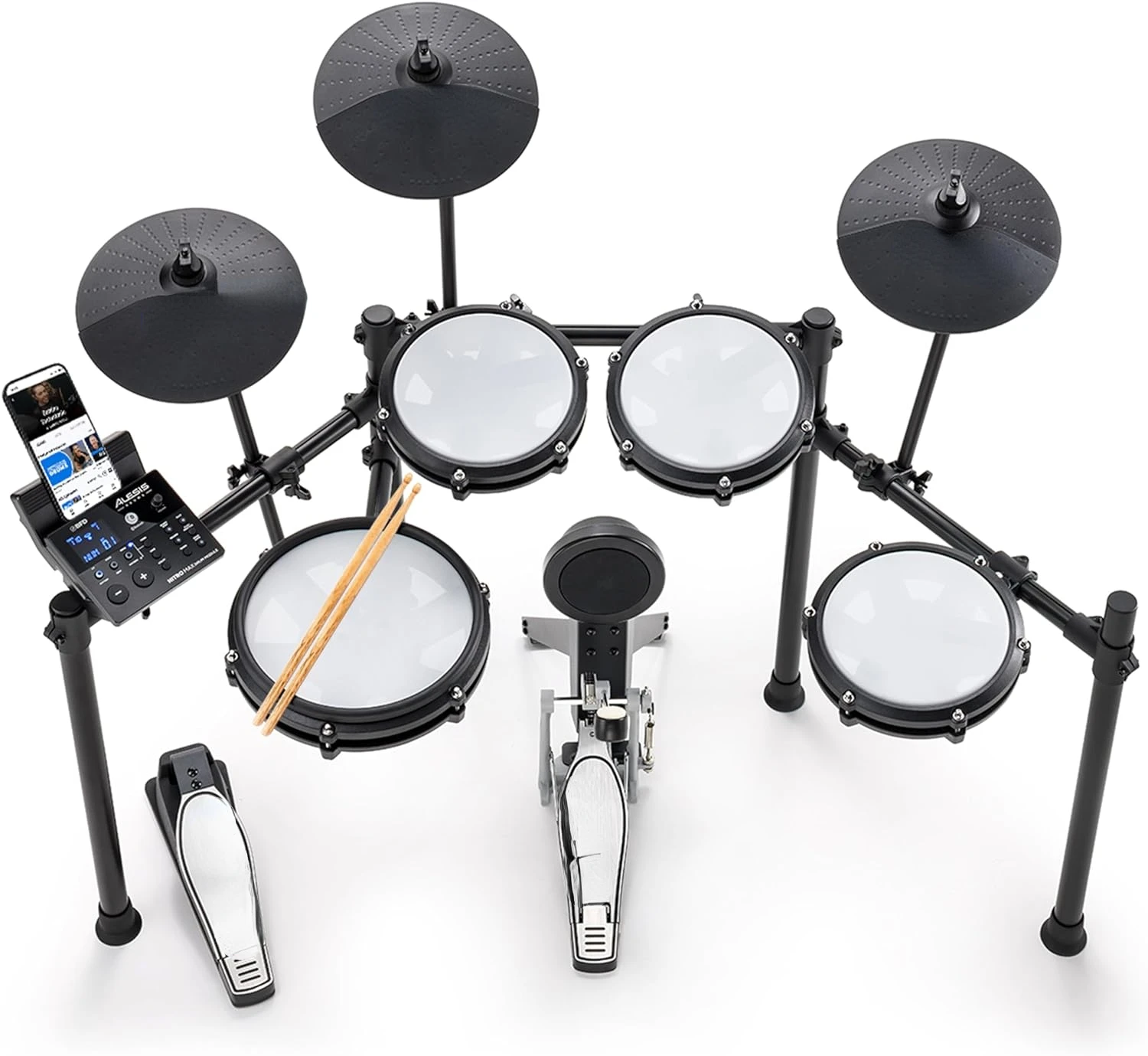 Electric Drum Set with Quiet Mesh Pads, 10