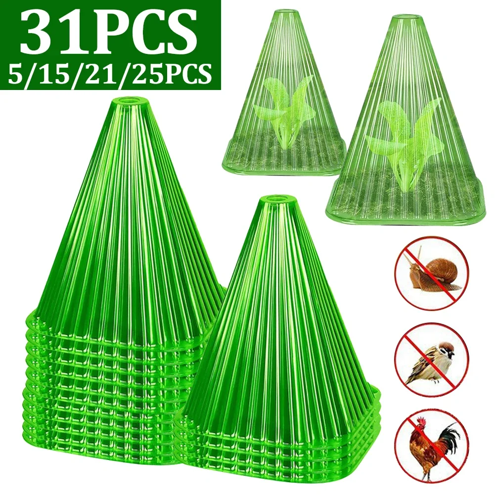 5-31PCS Green Garden Cloches Against Snails/weather Influences For Plant Care And Protection Effective Plant Protection Covers