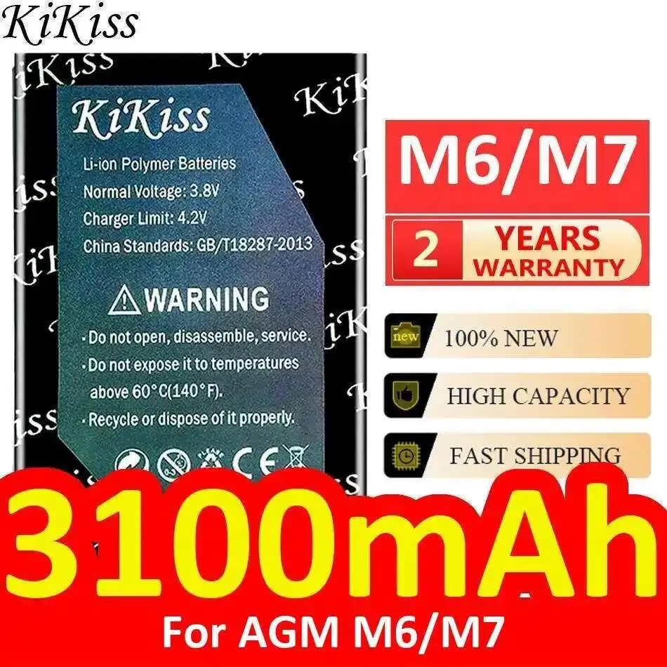 

Аккумулятор мобильного телефона 3100 мАч, высокоэффективный, надежное питание для Agm M6 M7