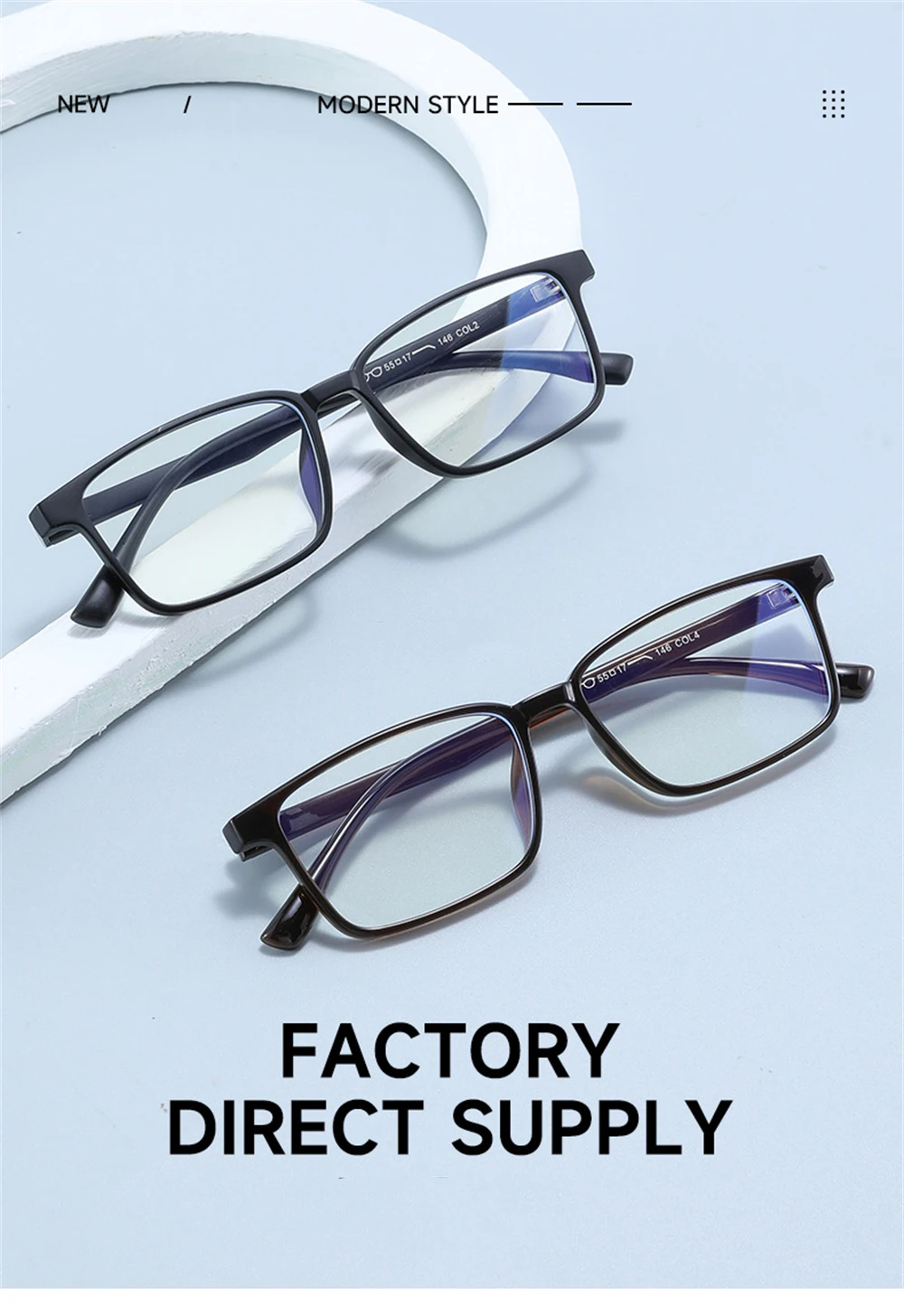 VIVIBEE Klassische quadratische blaues Licht blockierende Brille TR90 Männer Frauen Büro Anti-Licht schwarze Brille Computer-Filterbrille – Detail 2