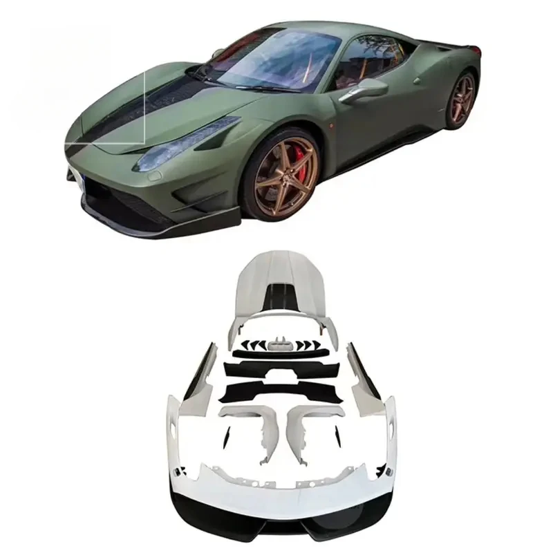 For 458 to Misha Style Portion Carbon Wheel Arches Wide Body Kit