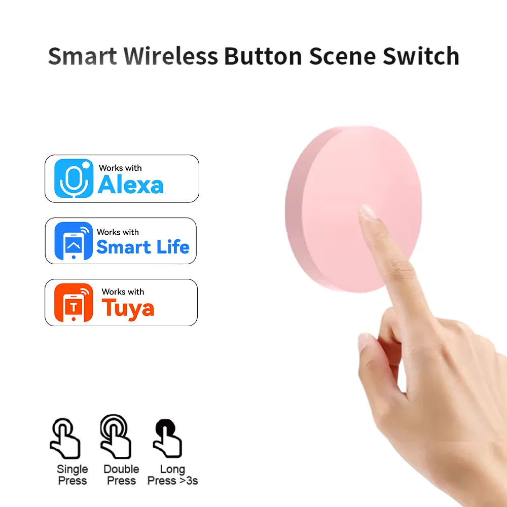 ZigBee Smart Wireless Button Scene Switch for Tuya Smart Life  Remote Control For Google Alexa Wait Voice Assistant Home Office