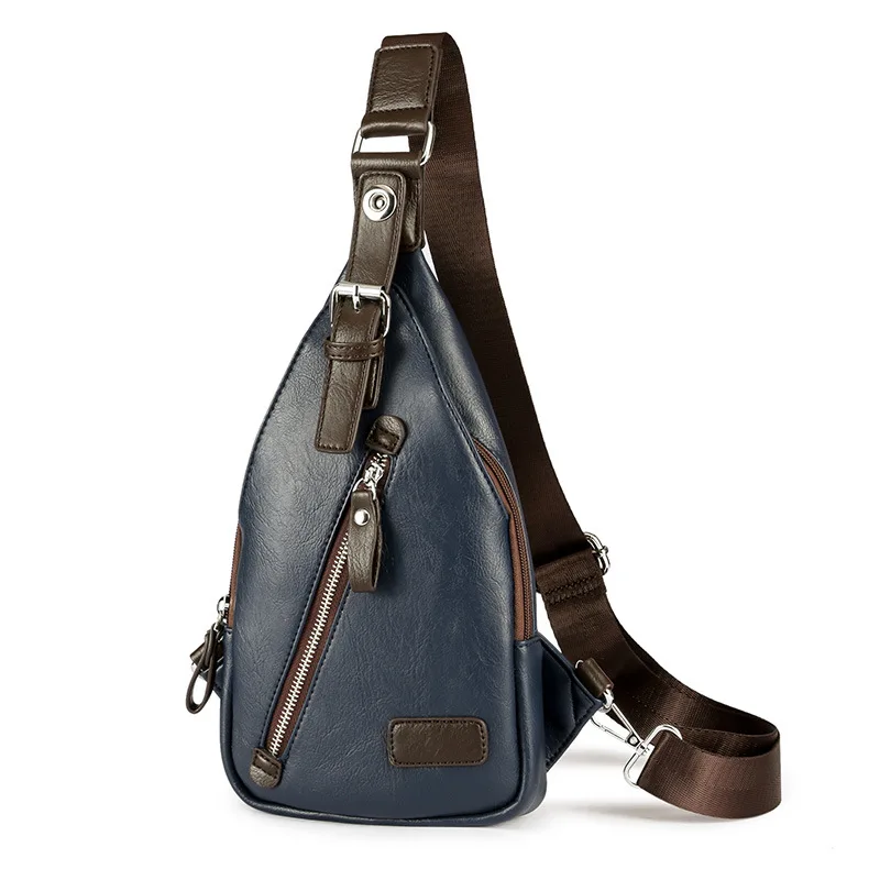 Trendy Fashionable Men's Cycling Shoulder Waist Bag Large Capacity Casual Diagonal Chest Bag with Adjustable Strap for Travel