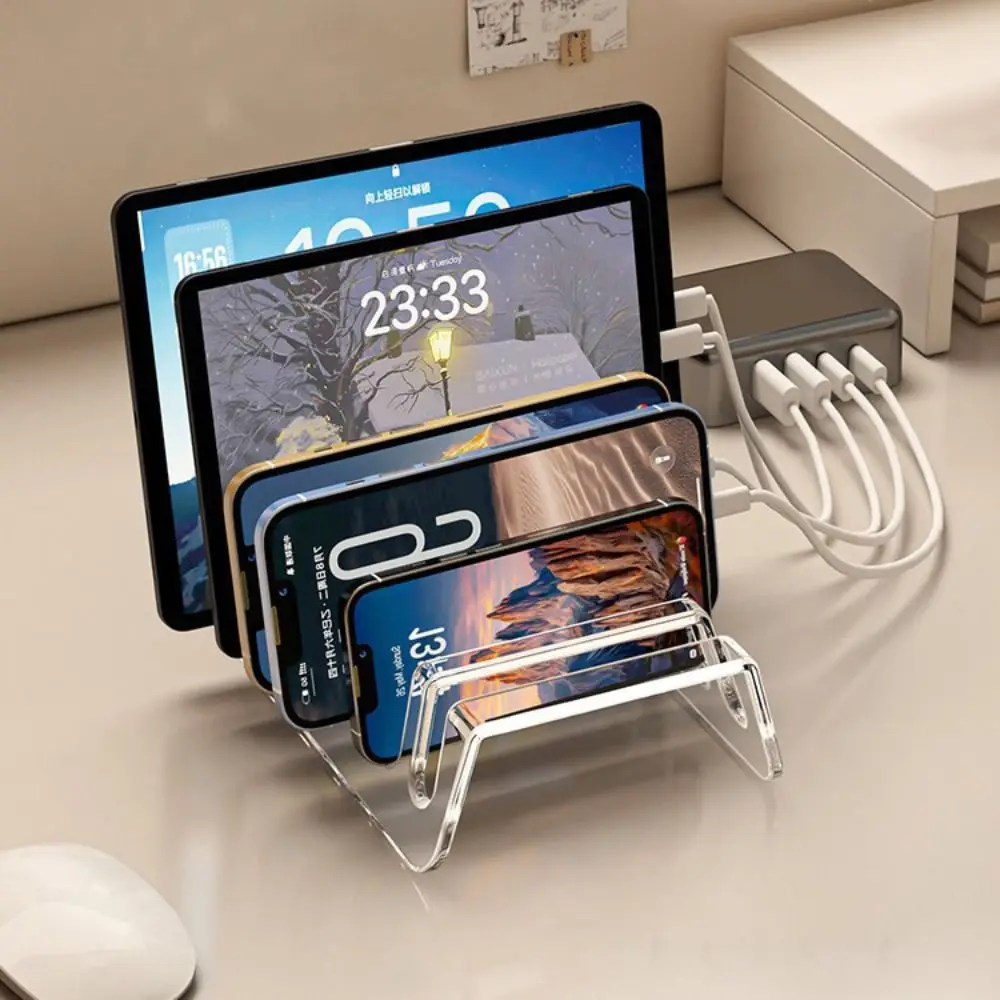 

Multi-Slot Design CD Display Shelf Universal 6/8 Grids Acrylic Phone Stand Transparent Sturdy Tablet Bracket Display Stand