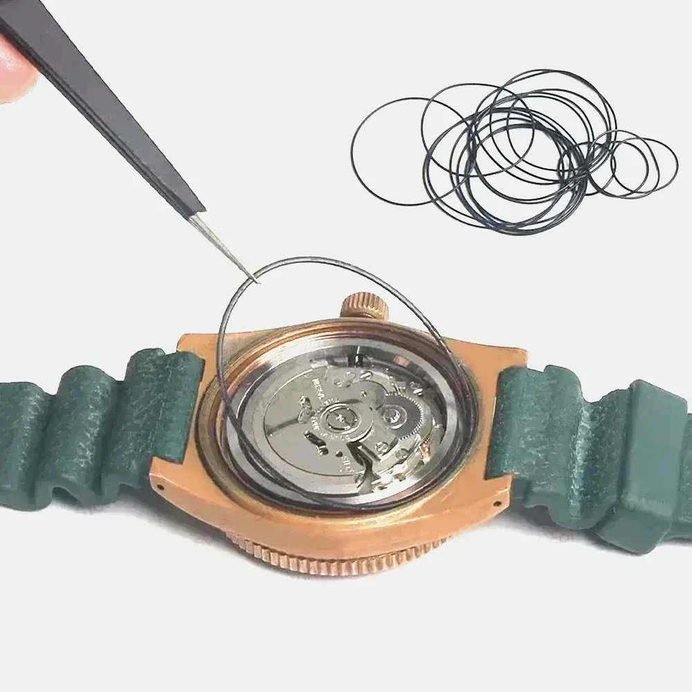 Инструменты для ремонта часов, 1 коробка, корпус часов, резиновое водонепроницаемое уплотнительное кольцо, маслостойкая прокладка нижней крышки часов, уплотнительное кольцо 0,5/0,6 мм