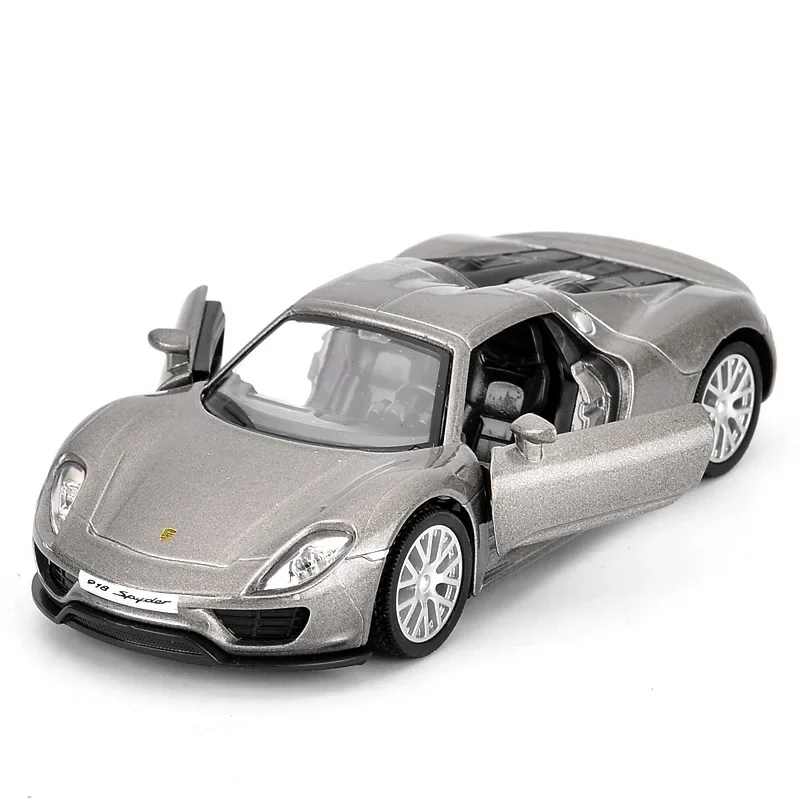 RMZ City 1/36 Porsche 918 modello di auto sportiva in lega pressofuso simulazione in metallo tirare indietro il modello di auto giocattolo per la collezione regalo dei ragazzi