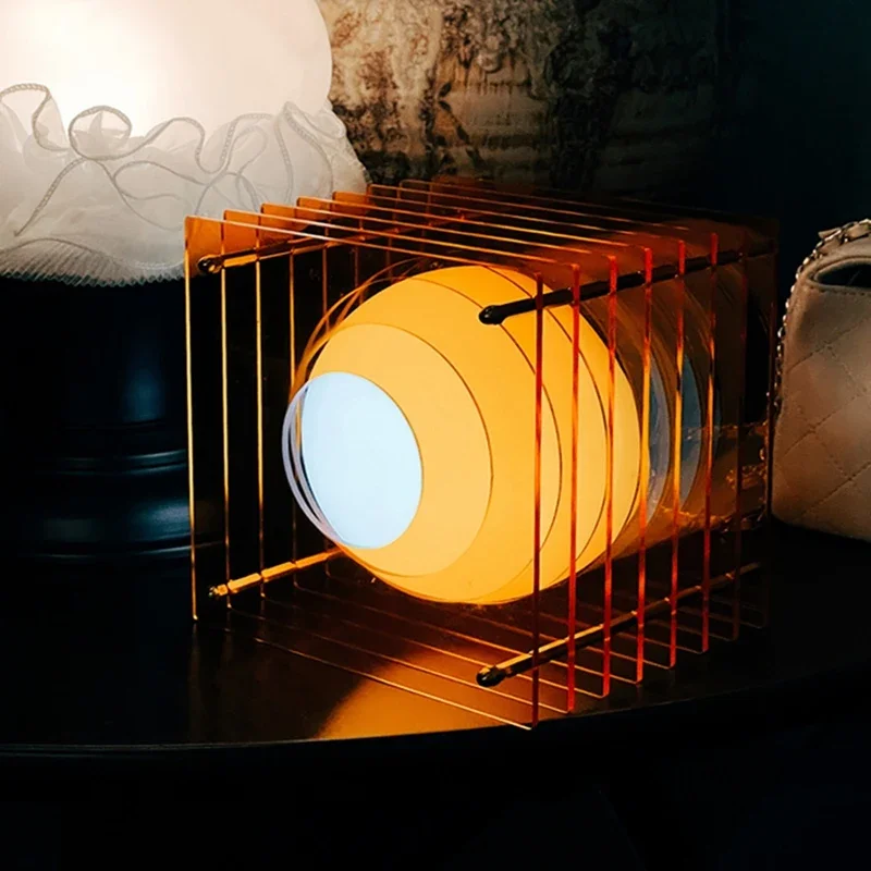 Artistic Desk Lamp Atmosphere Acrylic Rechargeable Night Design Light for Office, Living Room Decoration Retail