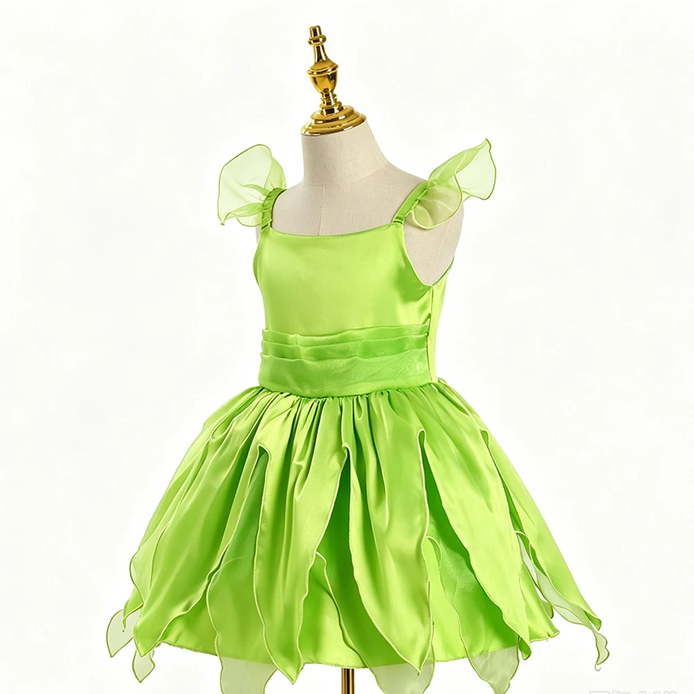 Mädchen Blumenfee Kostüm Kinder Prinzessinnenkleid mit Flügeln Halloween Prinzessinnenkostüm Elfen Partykleid – Detail 5
