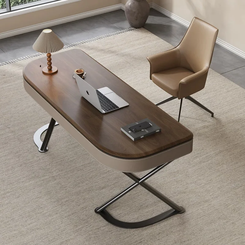 

Stylish Wood Desk with Storage Drawer, Durable Metal Legs, Modern Writing Table for Home Office or Study Room