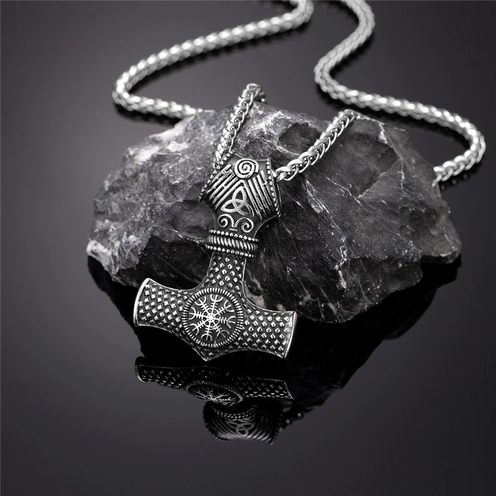 Nordische Runen Vegvisir Kompass-Halskette für Männer, verblasst nie, Edelstahl, Wikinger-Dreizack-Amulett-Anhänger, isländischer Vintage-Schmuck – Detail 23