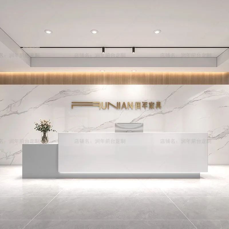 مكاتب استقبال ملكية الفندق مكاتب استقبال بسيطة وأنيقة أثاث مكاتب عصرية عتيقة Sportello Di Ricevimento YSJDT