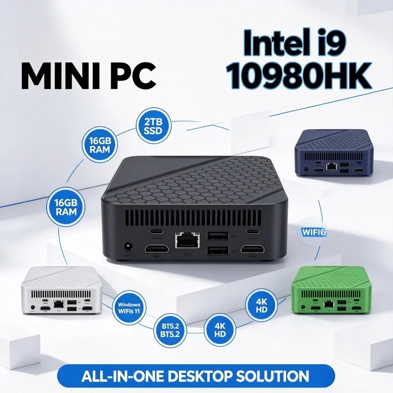 Intel I9‑10980HK High‑Performance Mini PC 16GB RAM 1TB‑2TB SSD WiFi 6 Gaming Desktop Mini Computer Windows 11 Office Gaming PC