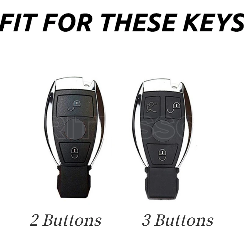 2/3 Buttons Car Remote Key Case Cover Shell Fob for Mercedes Benz A B G R Class GLA GLK W176 W204 W251 W463 CAR  Accessories