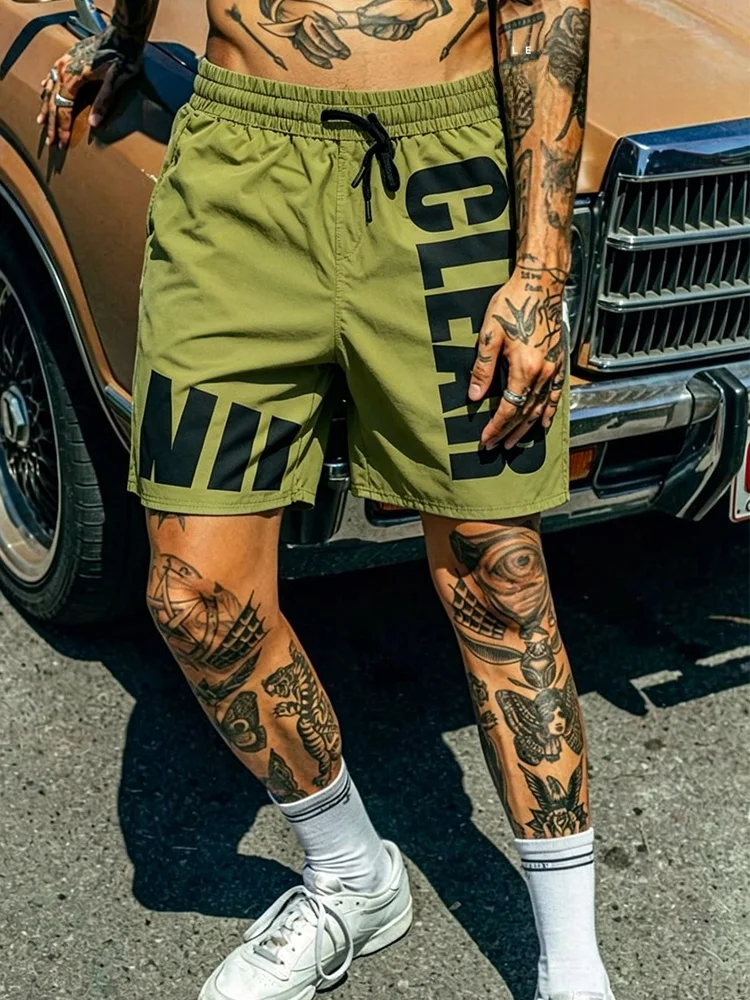 Nuclear Explosion Summer Cool Sensation Ultra-Thin Loose Large Size Elastic Waist Fitness Casual Sports Trendy Five-Quarter S...