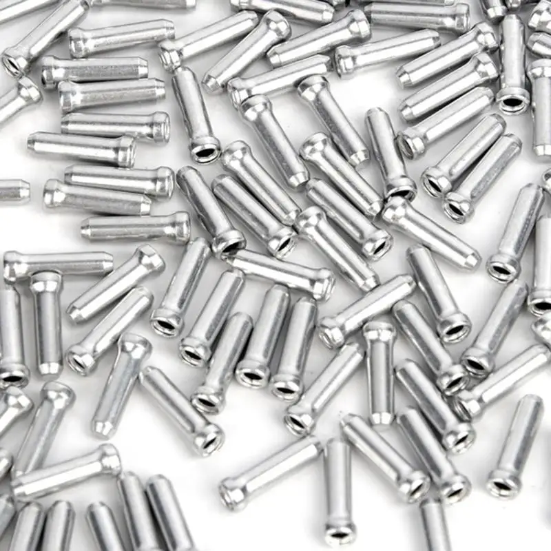 100 Pcs Bike Cable End Caps Road Mountain Bicycles Brake End Cover Aluminum Alloy Brake Cable End Tip Easy to Use