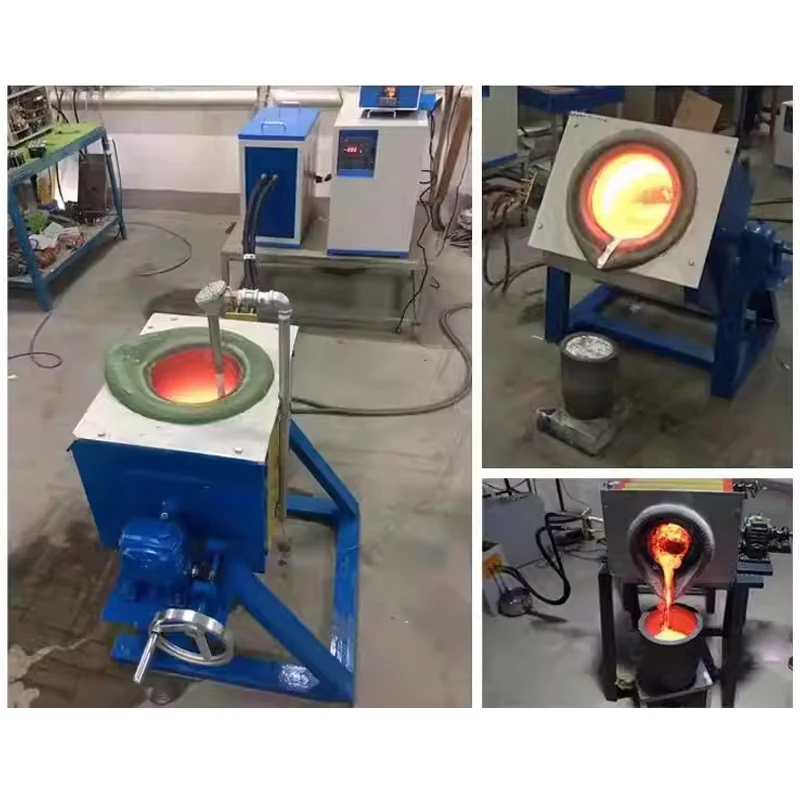 Industrial Induction Melting Furnace Suitable for Steel/Iron/Aluminum and Other Metals and Alloys 15-90KW High-Power(Customized)