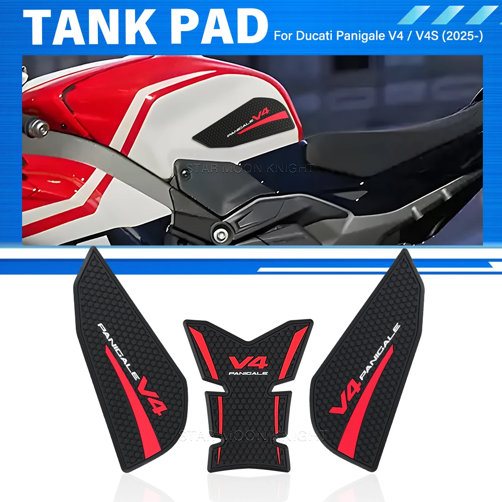 

For Ducati V4 Panigale V4 S V4S 2025 Accessories Tank Pads Rubber Gas Tank Decoration Protection Thicken Decals Stickers