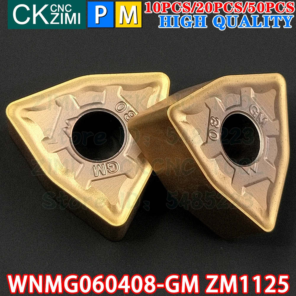 WNMG060408-GM ZM1125 WNMG 060408 GM ZM1125 Insertos de carburo Herramientas de inserto de torneado externo Máquina CNC negativa Herramientas de corte de torno de metal para acero inoxidable
