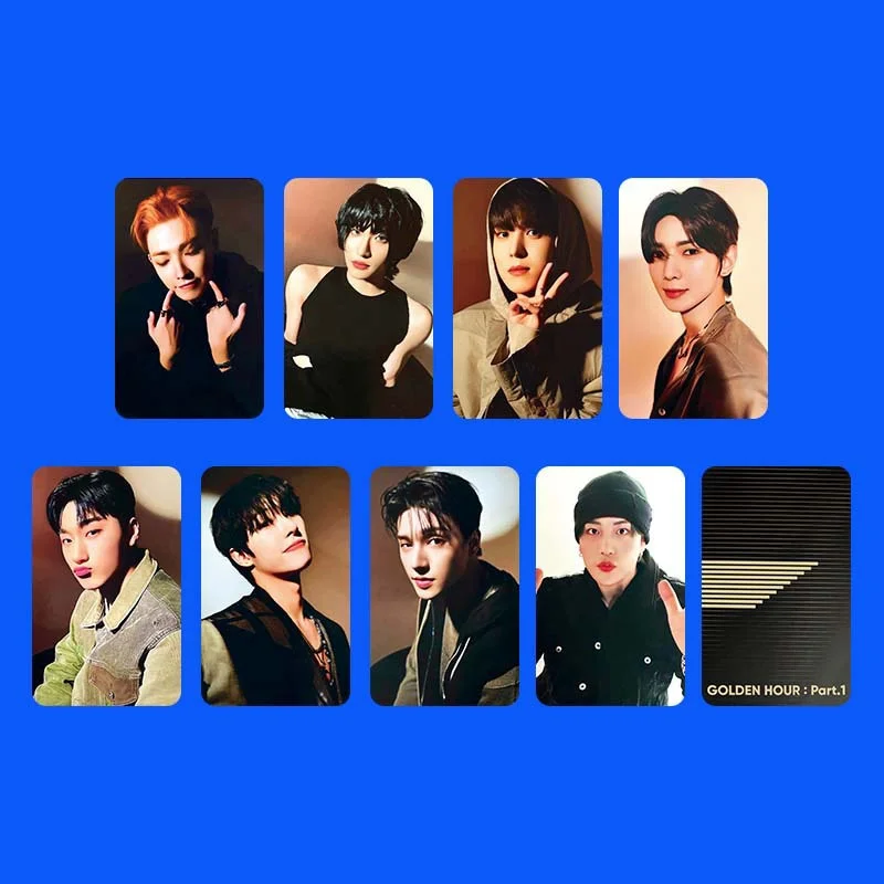 Kpop 8pcs/set ATEEZ Mini 10 Series GOLDEN HOUR: Part.1 LOMO Card Mingi San Hongjoong Seonghwa Fan Gift Postcard Photo Card